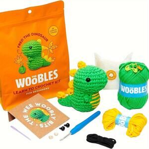 The Woobles Fred The Dinosaur Learn To Crochet Kit For Beginners